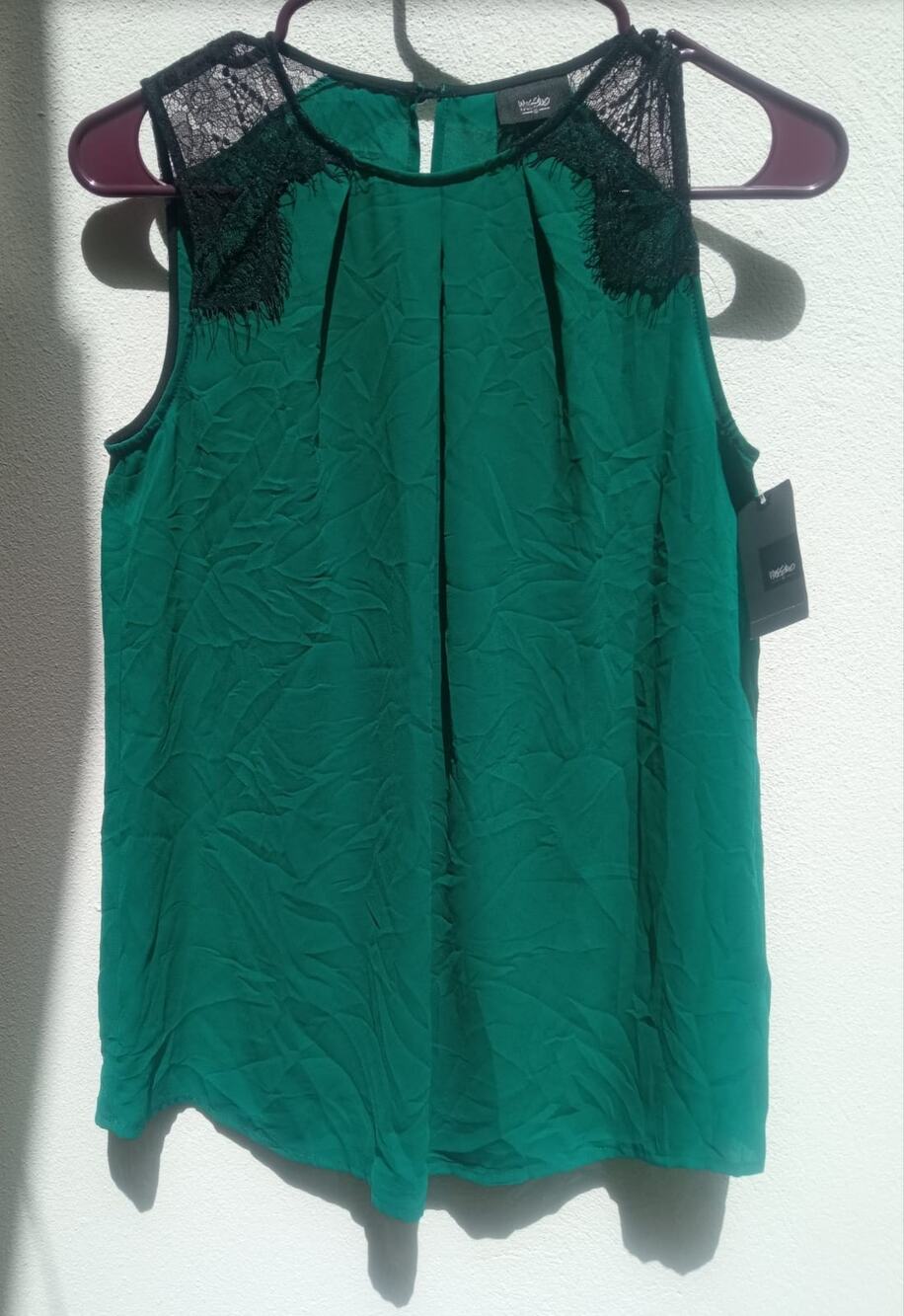 Mossimo Womens Sleeveless Green Lace Blouse Size XS NWT